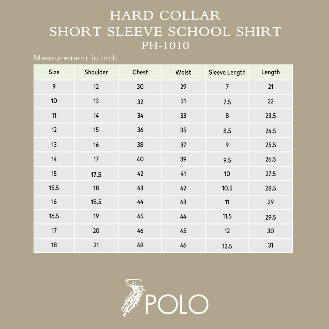 Hard Collar Short Sleeve School Shirt