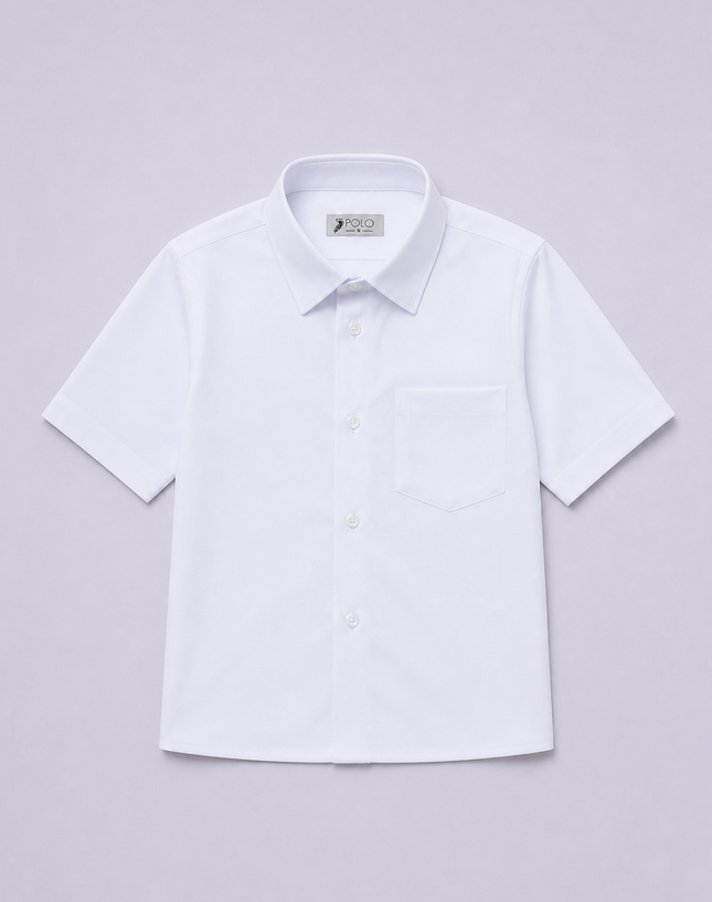 Hard Collar Short Sleeve School Shirt