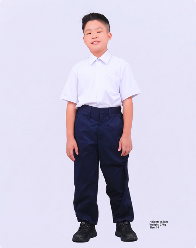 Hard Collar Short Sleeve School Shirt