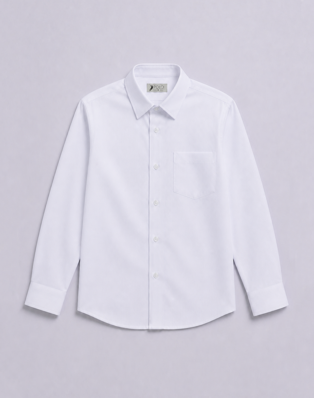 Hard Collar Long Sleeve School Shirt