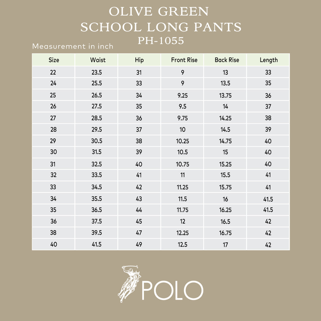 Olive Green School Long Pants