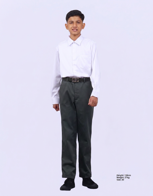 Olive Green School Long Pants