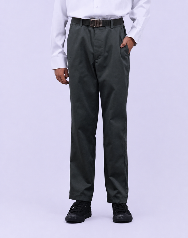 Olive Green School Long Pants