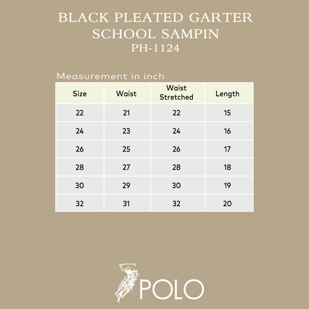 Black Pleated Garter School Sampin