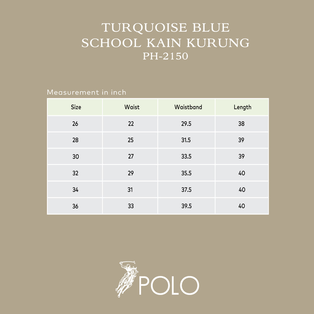 Turquoise Blue School Kain Kurung