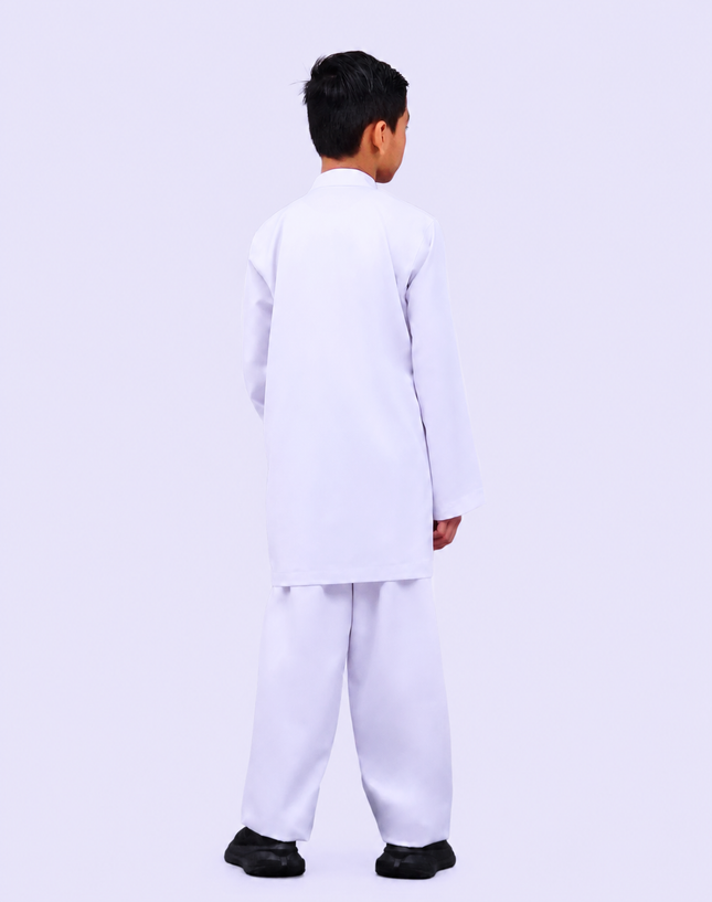 White School Baju Melayu Set