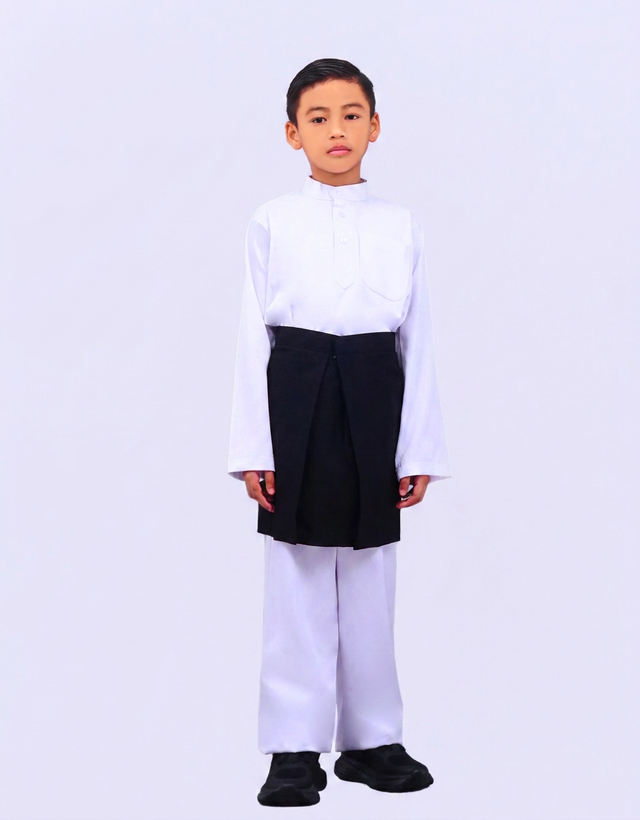 White School Baju Melayu Set