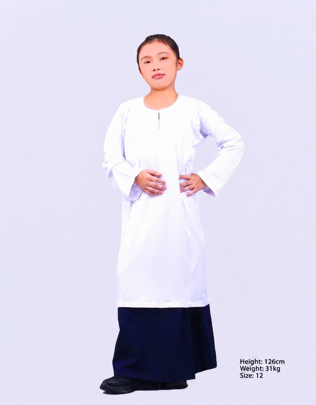 White School Baju Kurung