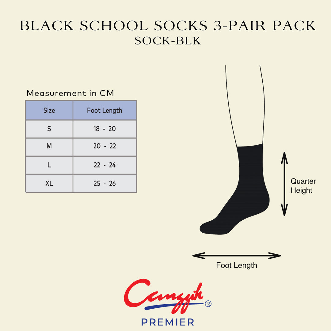 Black School Socks 3-Pair Pack
