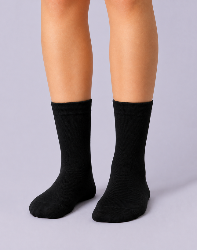 Black Ankle School Socks