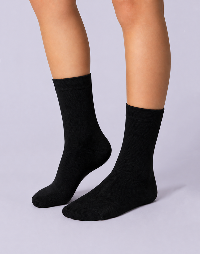 Black Ankle School Socks