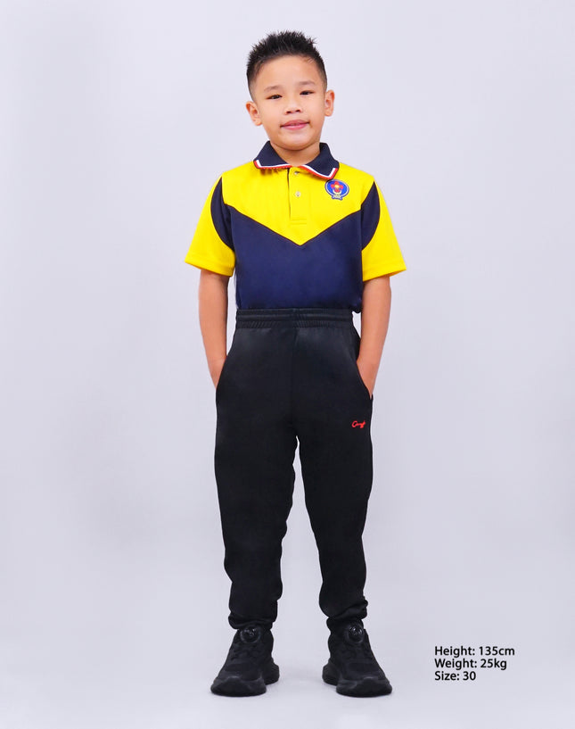 Black/ Blue Black School Track Pants