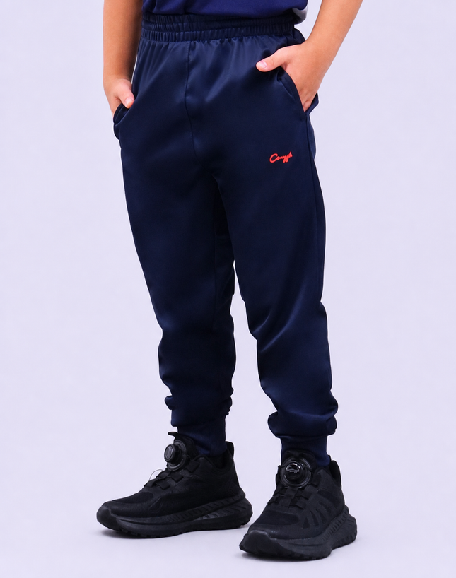 Black/ Blue Black School Track Pants