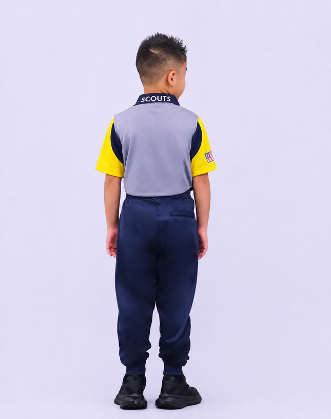 Black/ Blue Black School Track Pants