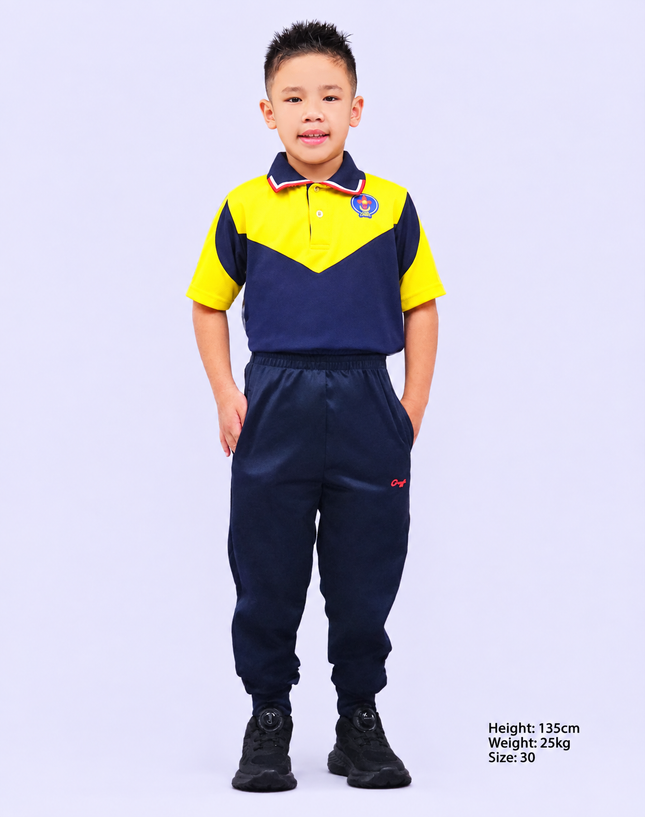 Black/ Blue Black School Track Pants