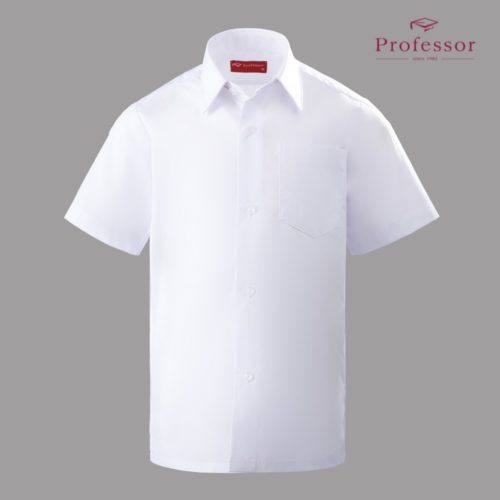 Easy Iron Short Sleeve Shirt (Hard Collar) – White