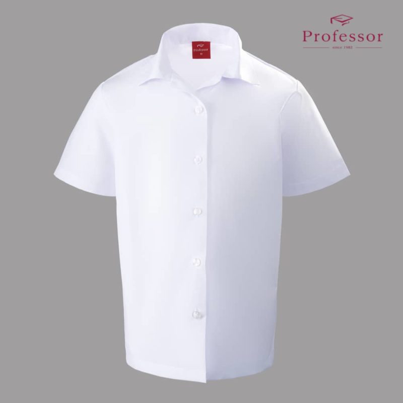 Signature Cotton Rich Short Sleeve Shirt (Girl) – White Front