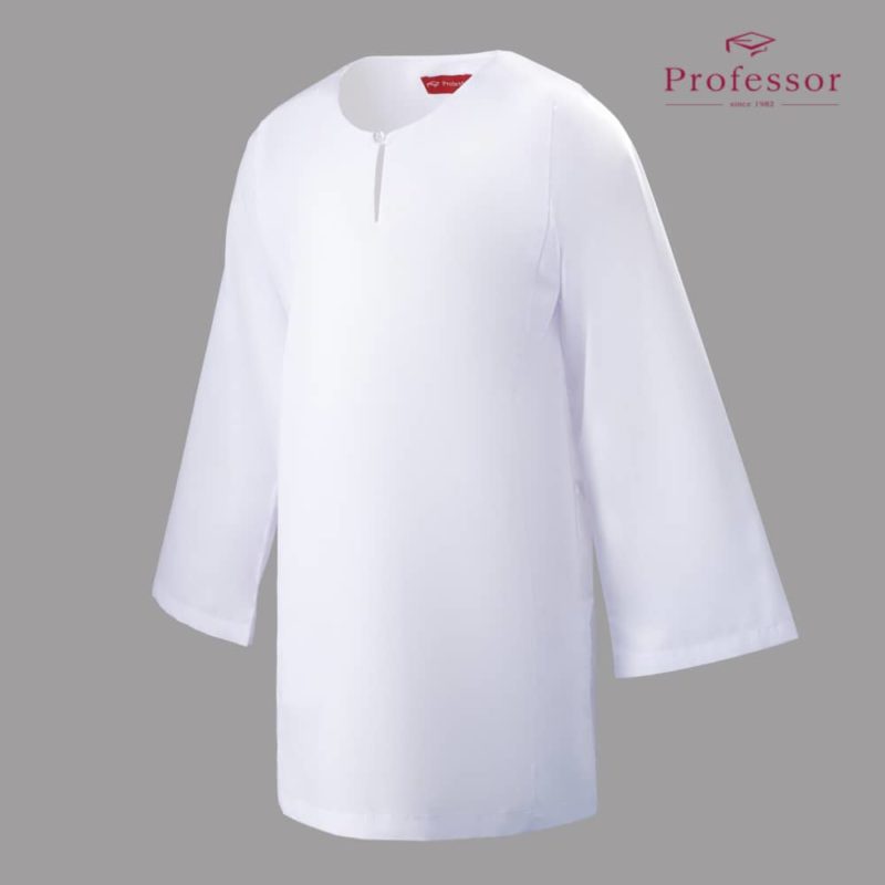 Signature Cotton Rich Baju Kurung Shirt – White Side Left