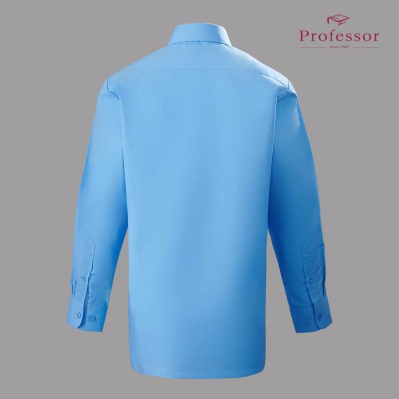 Signature Cotton Rich Long Sleeve (Hard Collar) – Light Blue Back
