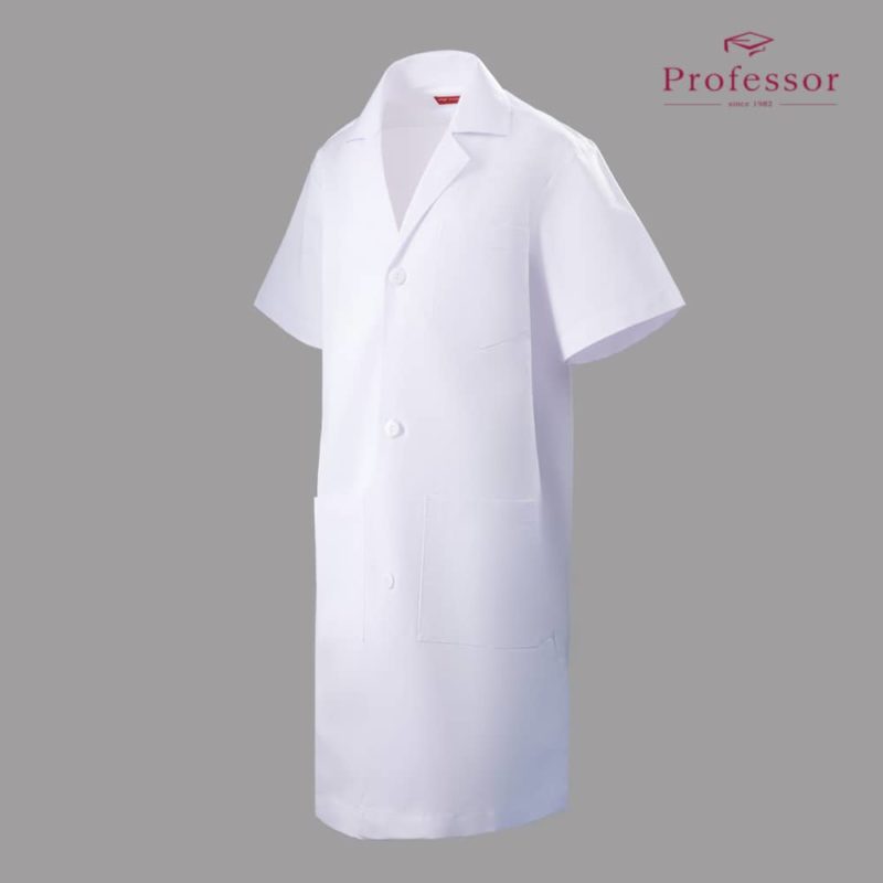 Short Sleeve Lab Coat – White