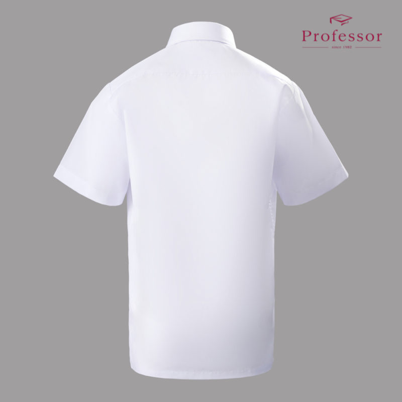 Easy Iron Short Sleeve Shirt (Hard Collar) – White Back
