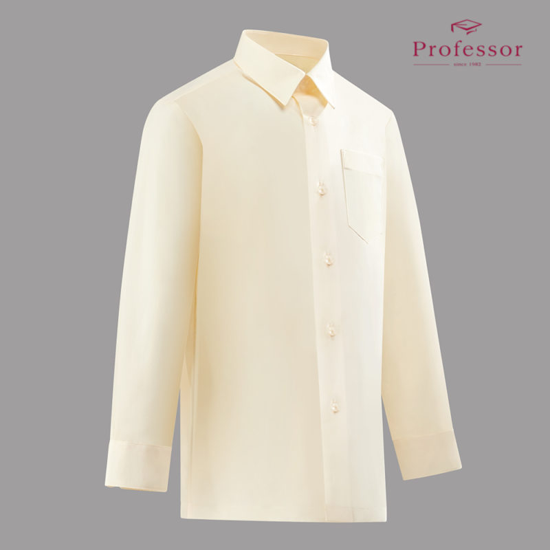Signature Cotton Rich Long Sleeve Shirt (Hard Collar) – Light Yellow