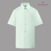 Signature Cotton Rich Short Sleeve Shirt (Hard Collar) – Light Green