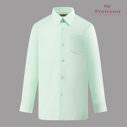 Signature Cotton Rich Long Sleeve Shirt (Hard Collar) - Light Green